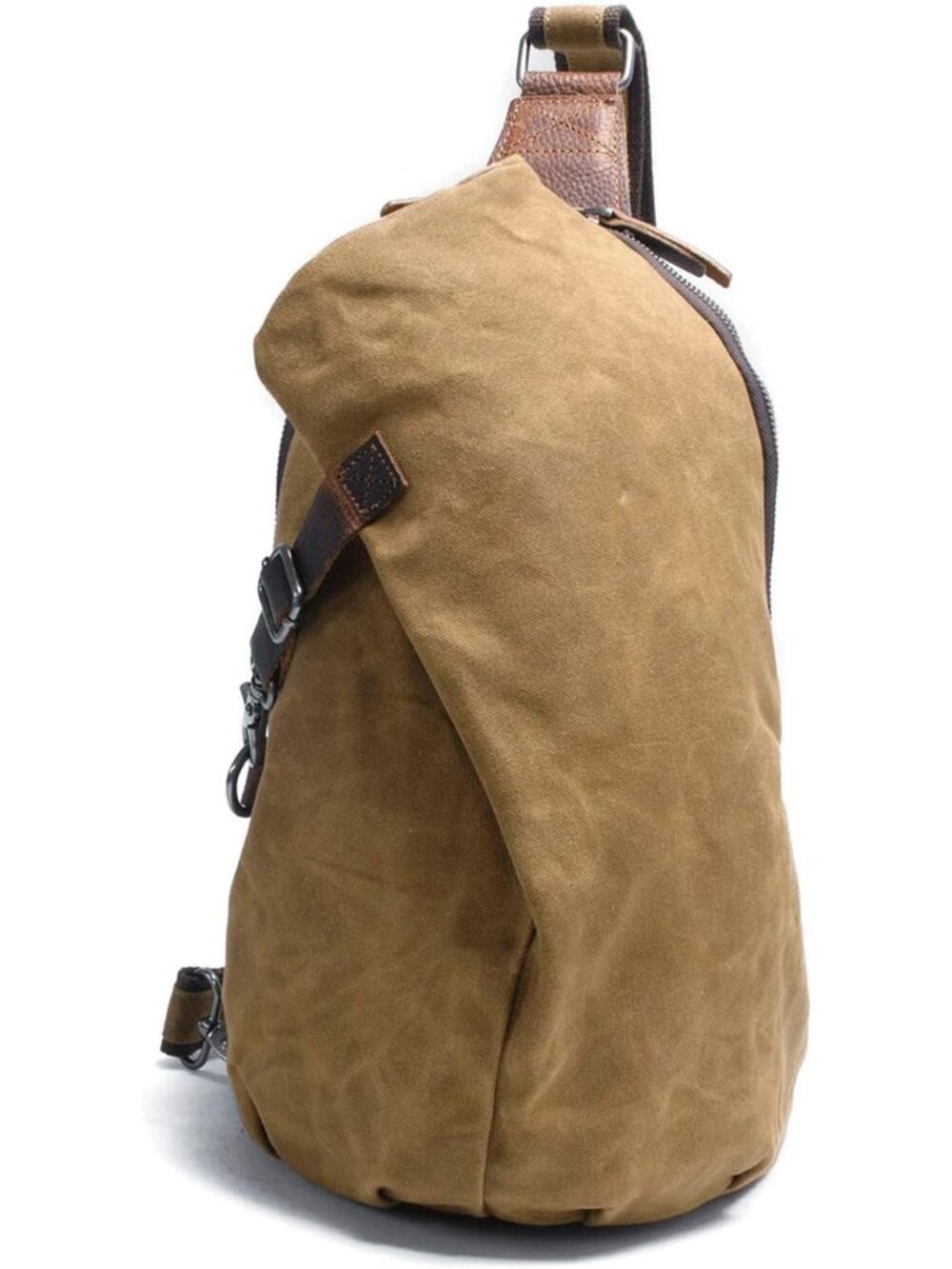 Men's Sling Backpack Waxed Canvas Crossbody Bag Casual Daypacks